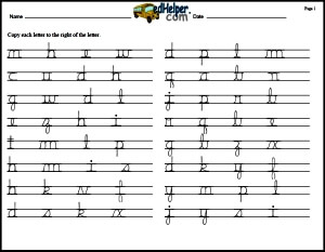 second grade cursive worksheet