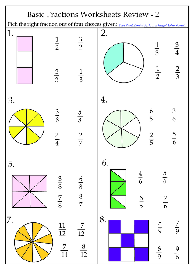 Basic Fractions Worksheets — Steemit