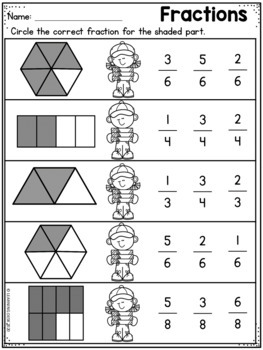 Math Fractions Worksheets Google Slides Kindergarten First and ...