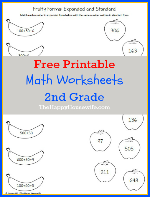 second grade free math worksheet