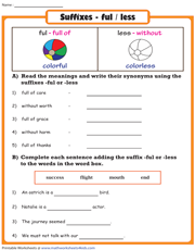 second grade language arts worksheet