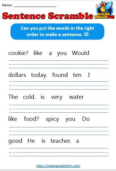 Free 2nd Grade English WorksheetsMaking English Fun