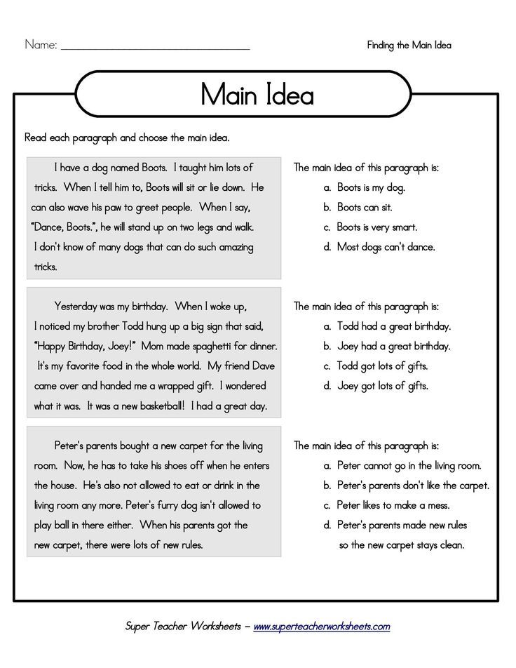 Free Printable Main Idea Worksheets | Main idea worksheet, Context ...