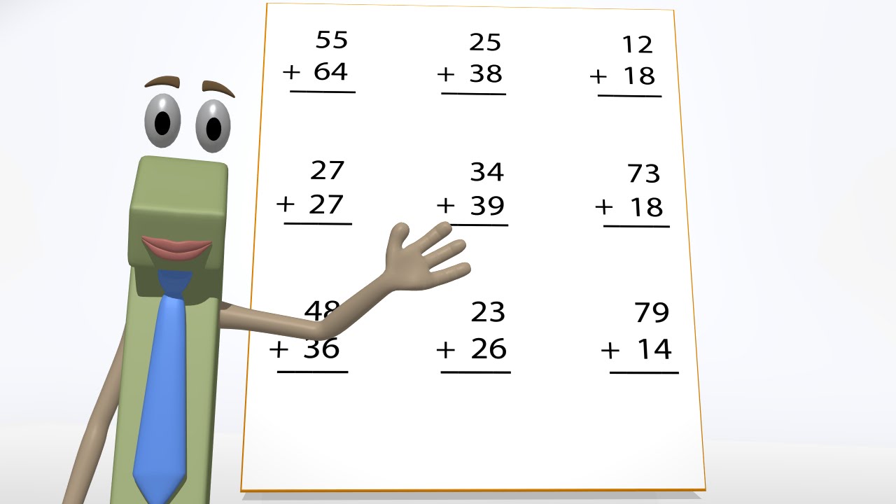 second grade math addition worksheet