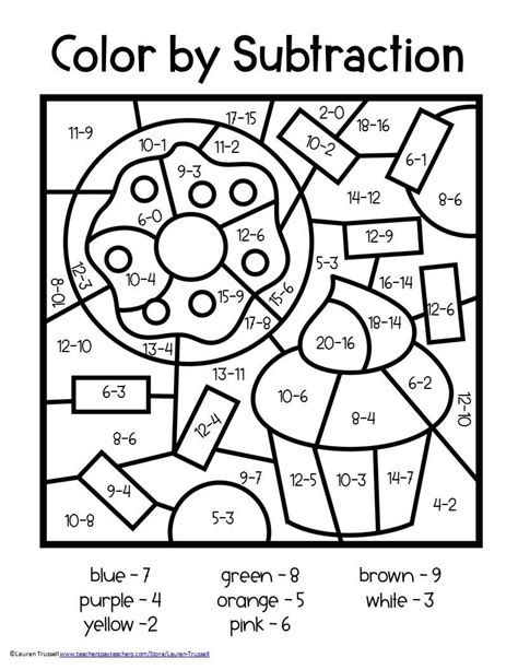 2nd Grade Math Color By Number | 2nd grade math worksheets, 2nd ...