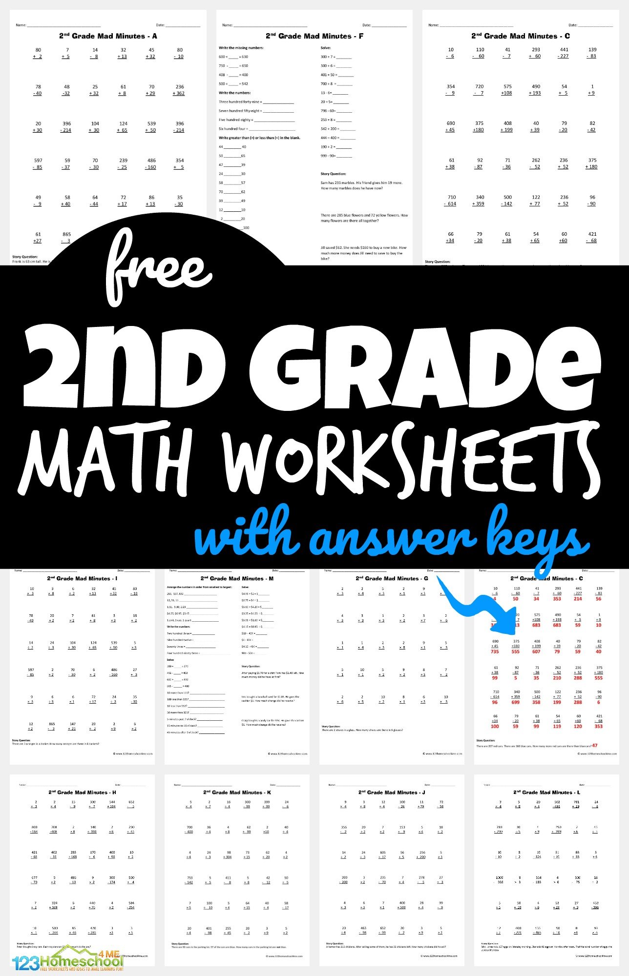 second grade math sheets