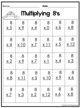 190 Multiplication Math Worksheets Download. ZIP file. 2nd-4th ...
