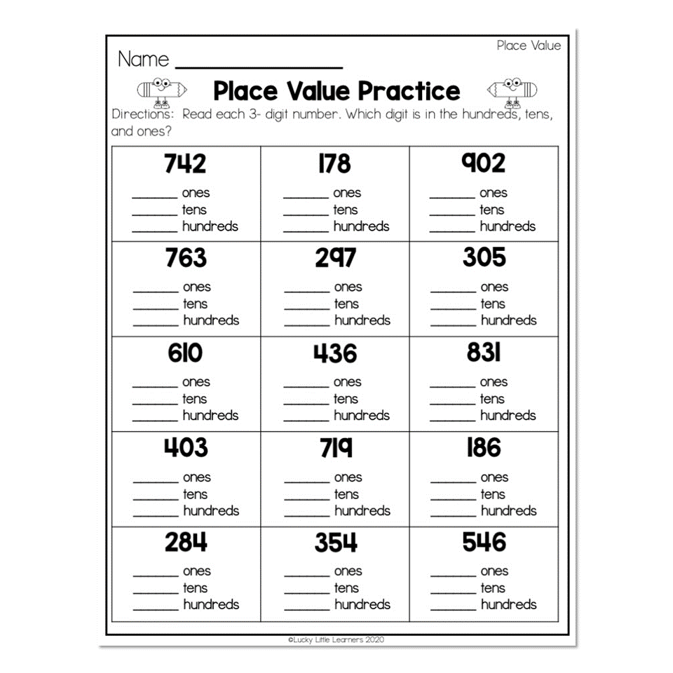 2nd Grade Math Worksheets - Place Value - Place Value - Place ...