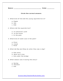 Reading Worksheets for 2nd Graders Worksheets
