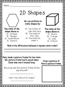 second grade shapes worksheet