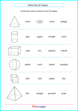 Grade 2 3D Shapes and Nets geometry math school worksheets for ...