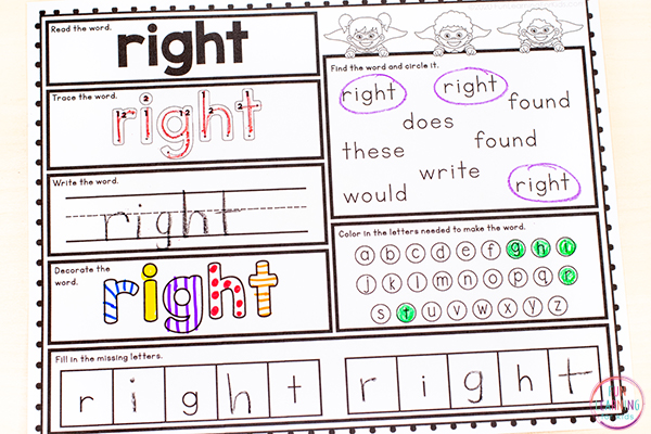 Free Printable Second Grade Sight Word Worksheets