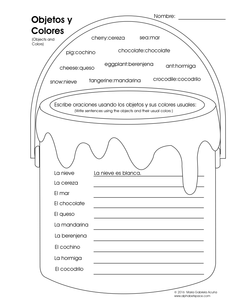 second grade spanish worksheet