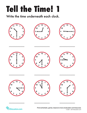 Tell the Time! 1 | Interactive Worksheet 