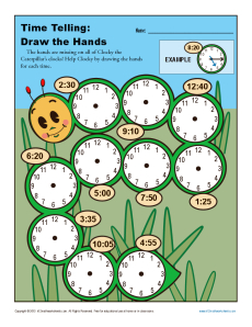 Time Telling: Draw the Hands | 2nd Grade Telling Time Worksheets