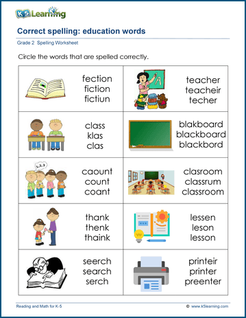 Second Grade Spelling Worksheets | Worsheets library