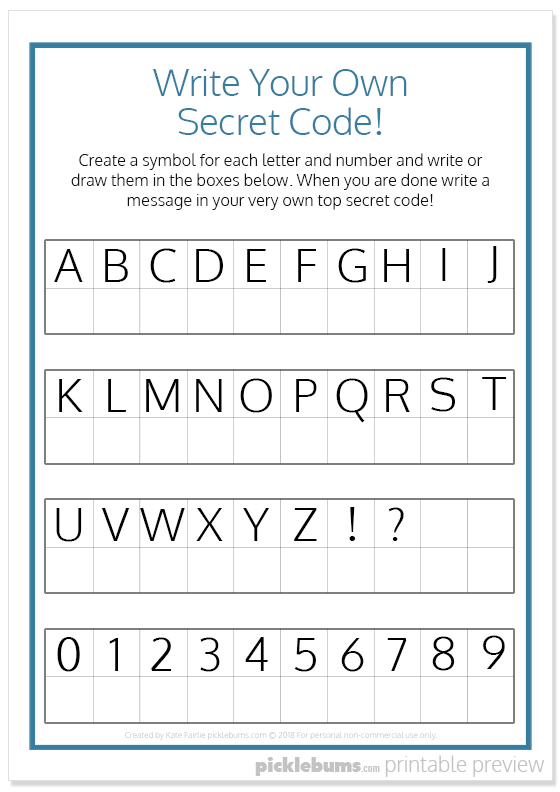 Cool Secret Codes For Kids - Free Printables - Picklebums