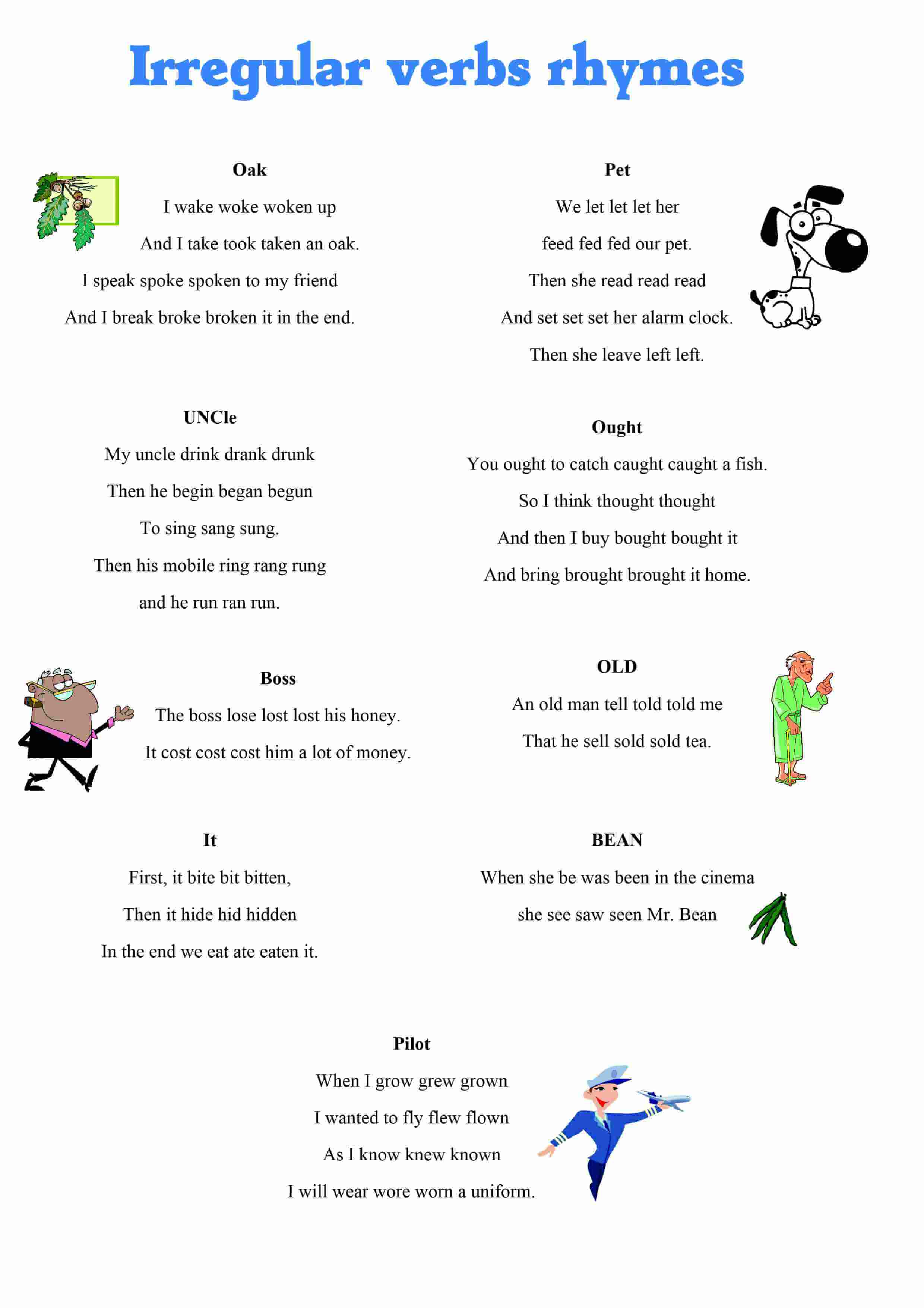 Regular and Irregular Verbs Worksheets - 15 Worksheets Library