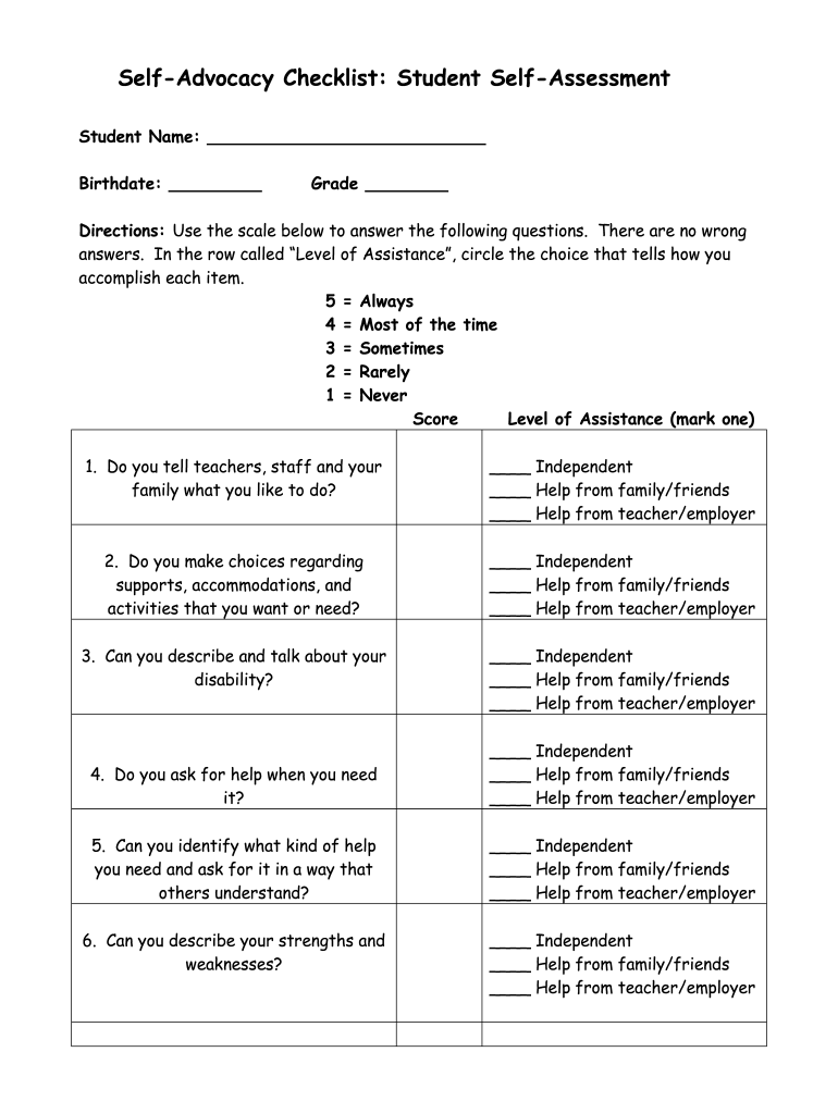 Self Advocacy Worksheets Pdf - Fill Online, Printable, Fillable ...