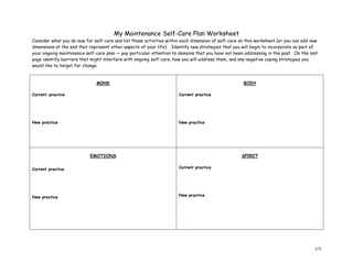 self-care plan Haymarket | PPT
