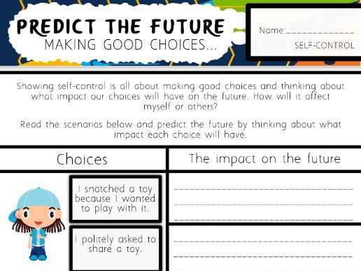 Self-Control: Making Good Choices Worksheet  