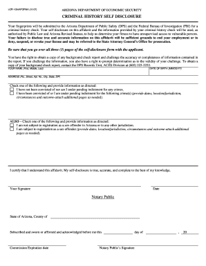 CRIMINAL HISTORY SELF DISCLOSURE Notary Public - DEC... - Fill and ...