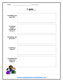 self esteem for teens worksheet