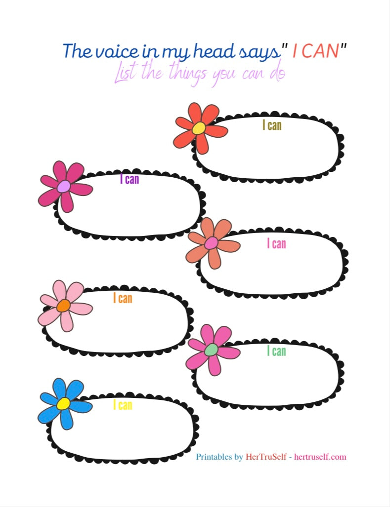 self esteem worksheet girls