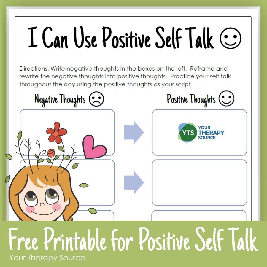 self talk worksheet