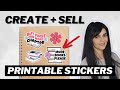selling printable stickers on etsy