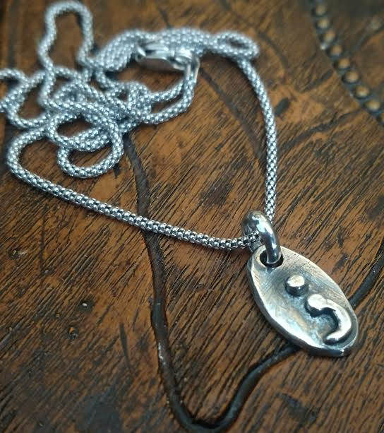 Semi Colon Necklace Pendant | Sterling Silver Semicolon Jewelry