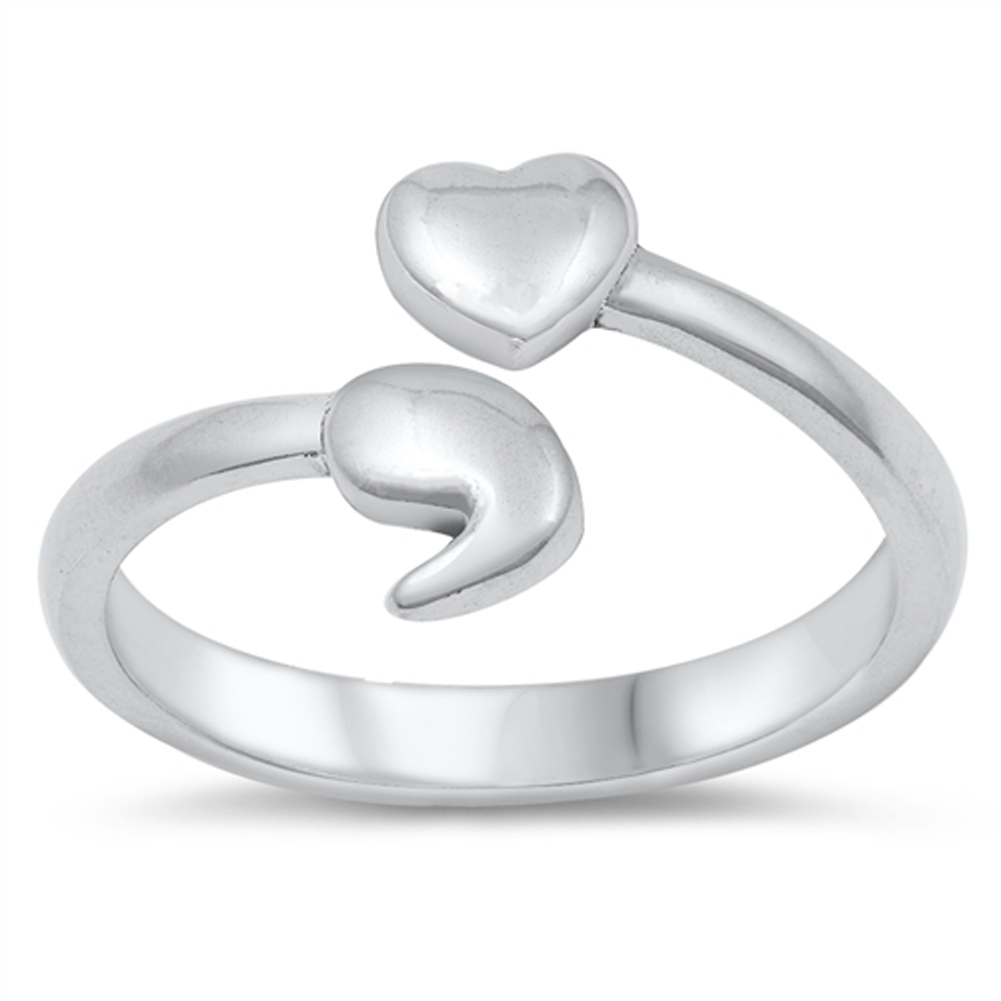 My Story Mental Health Project Heart Ring 925 Sterling Silver Semicolon  Jewelry Female Male Size 7