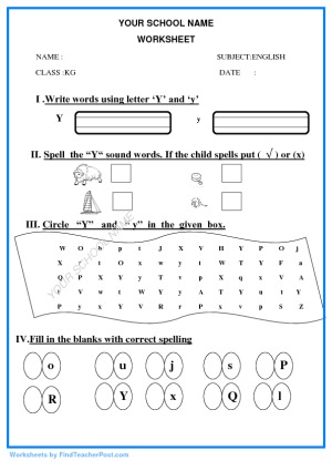 senior kg english worksheet