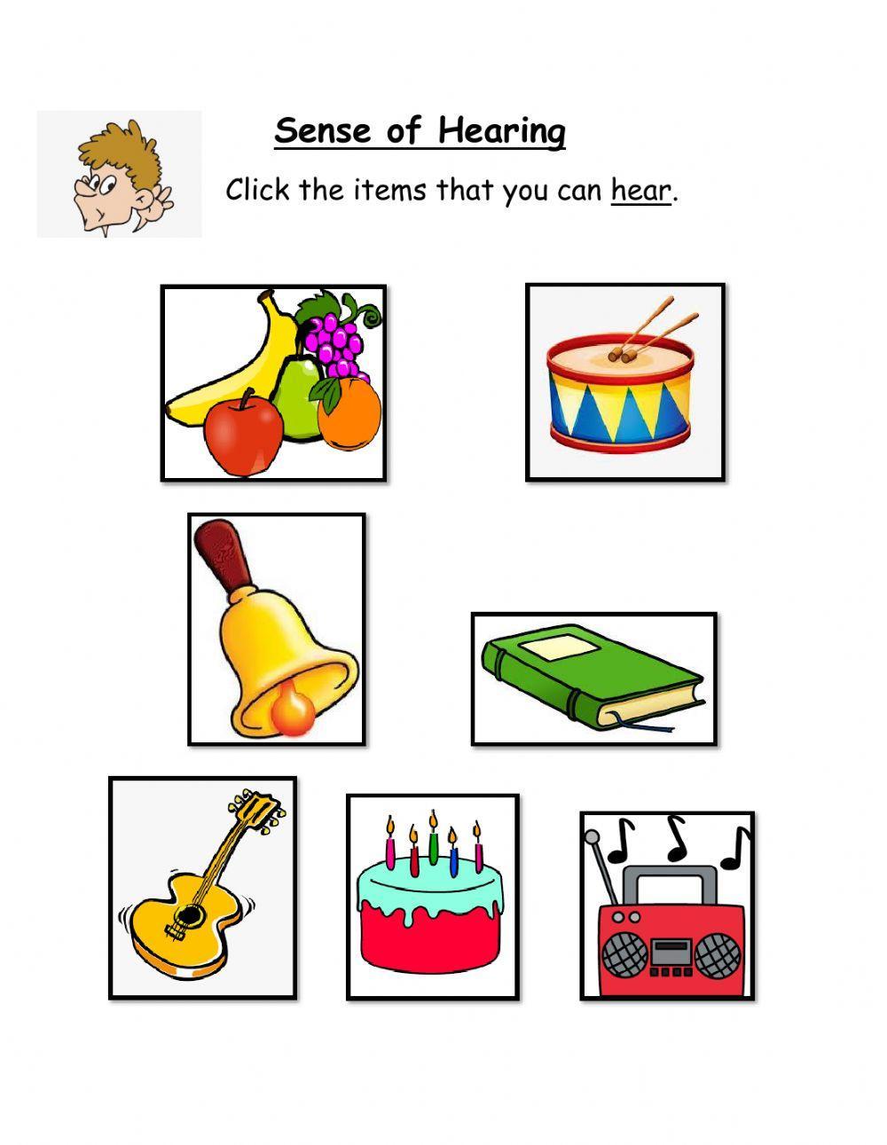 sense of hearing worksheet