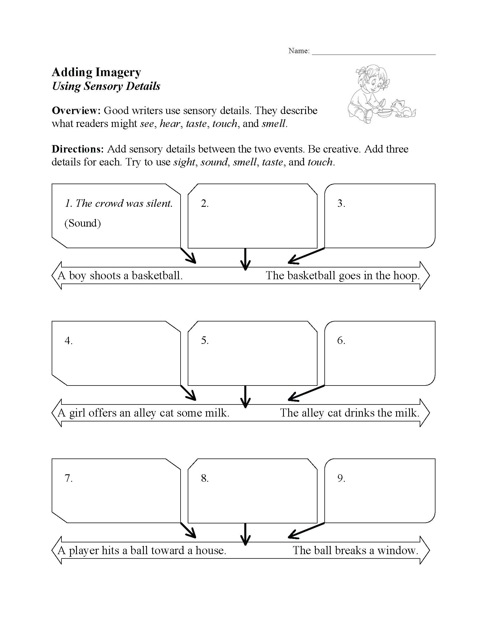 sensory detail worksheet