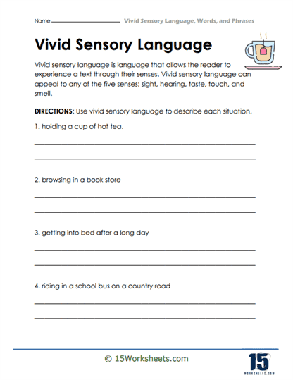 Vivid Sensory Language Worksheets - 15 Worksheets Library