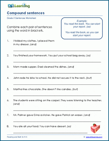 Combining sentences -AND- worksheet  