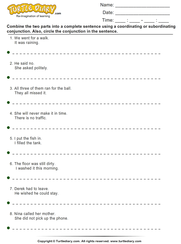 Combining and Expanding Sentences Worksheet | Expanding sentences ...