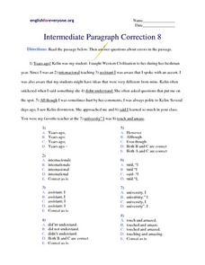 Esl Sentence Correction Lesson Plans &  Worksheets