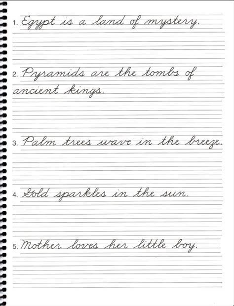 Cursive Writing Practice Sentences ECF