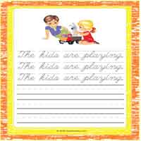 sentence cursive worksheet