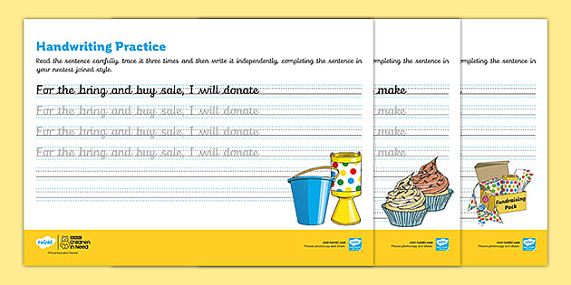 FREE! - KS2 BBC Children in Need Continuous Cursive Handwriting