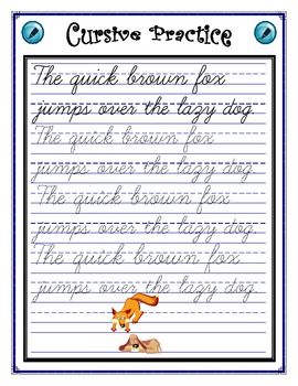 Cursive Practice - Sentence