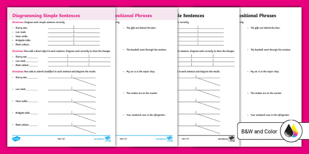 sentence diagram worksheet
