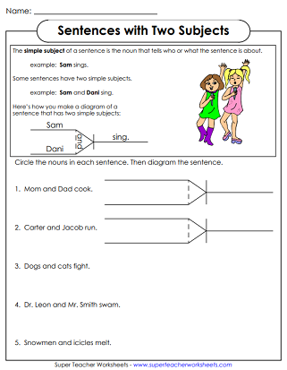 sentence diagramming worksheet high school