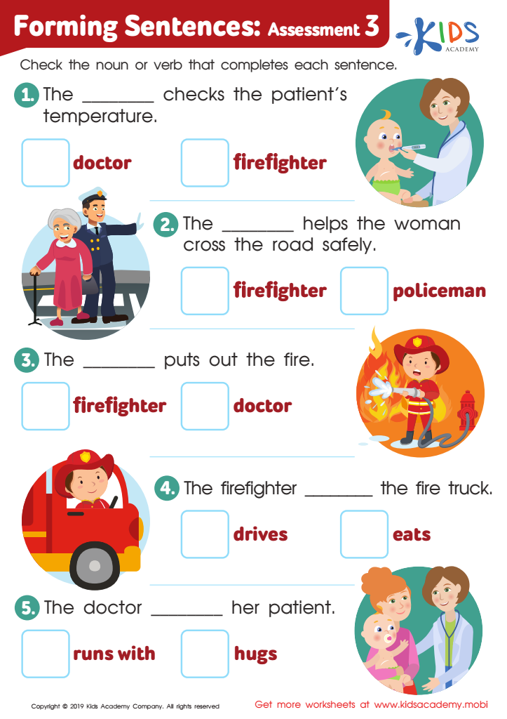 sentence forming worksheet