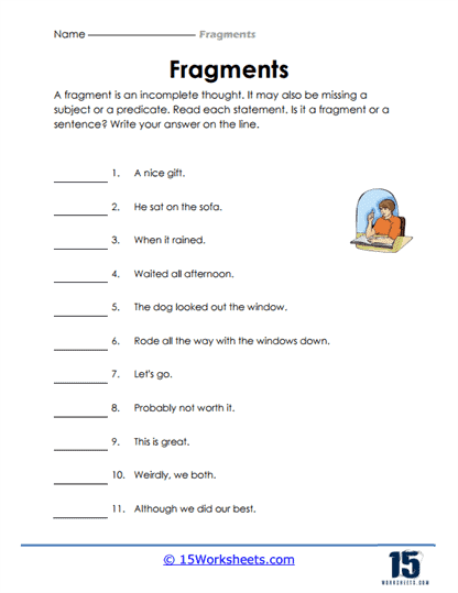 Fragments Worksheets - 15 Worksheets Library