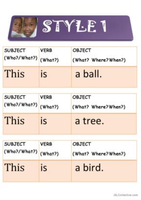 11 Sentence patterns English ESL worksheets pdf &  doc