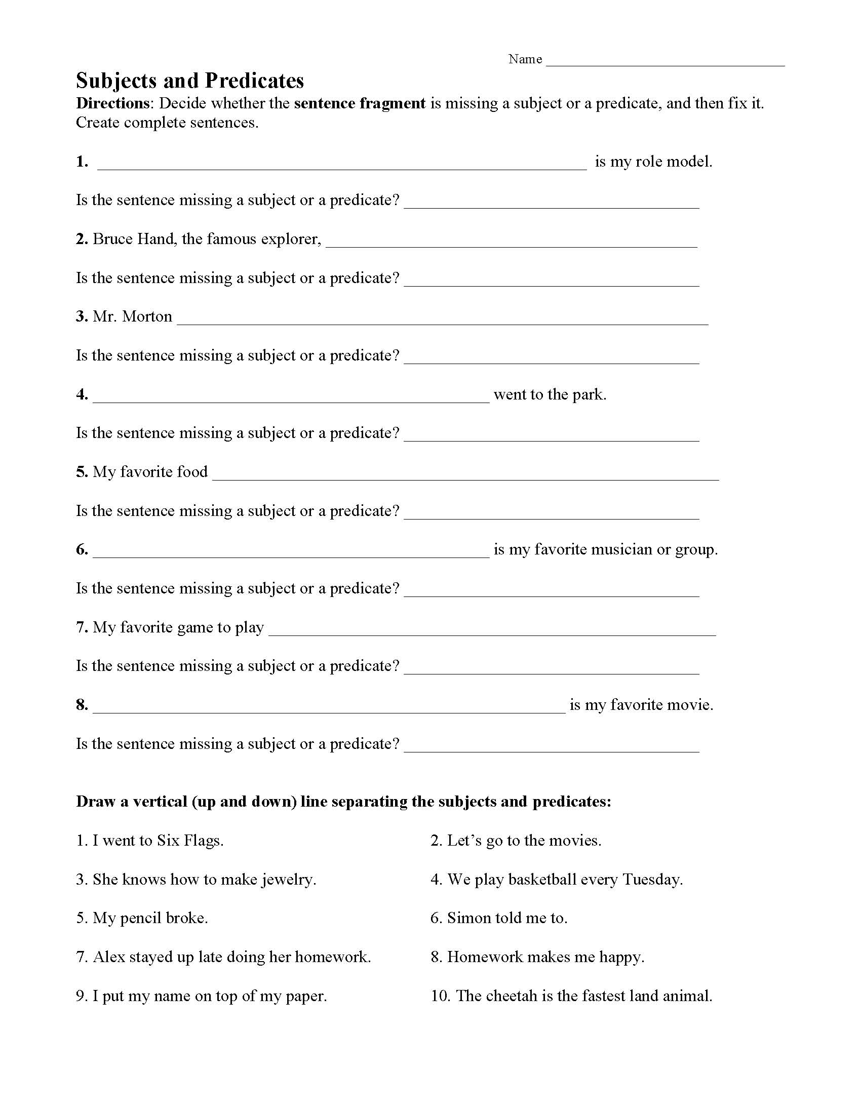 Sentence Structure Worksheets | Language Arts Activities