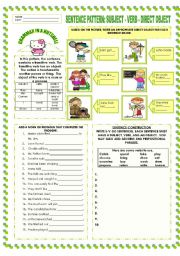 Sentence patterns worksheets